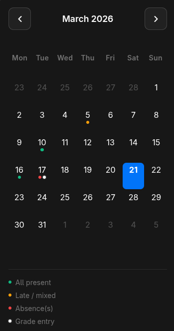 Anwesenheitskalender