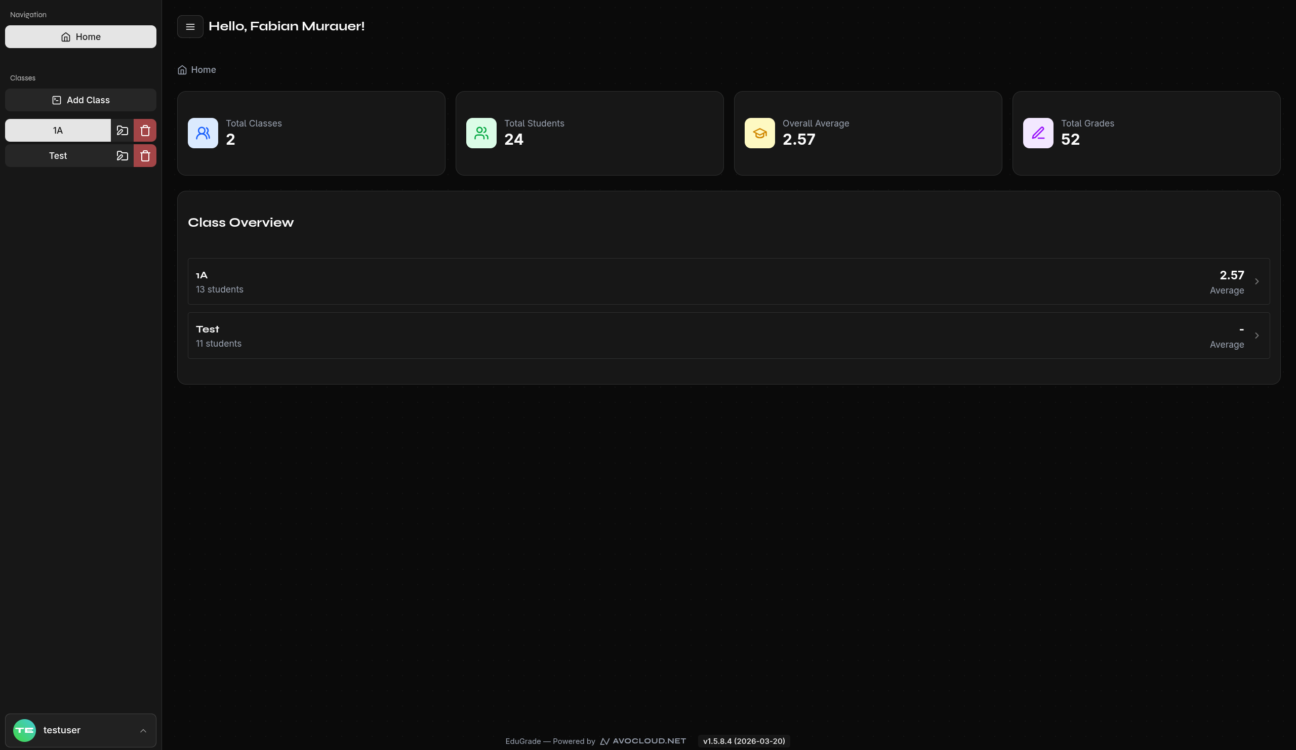 EduGrade Startseite